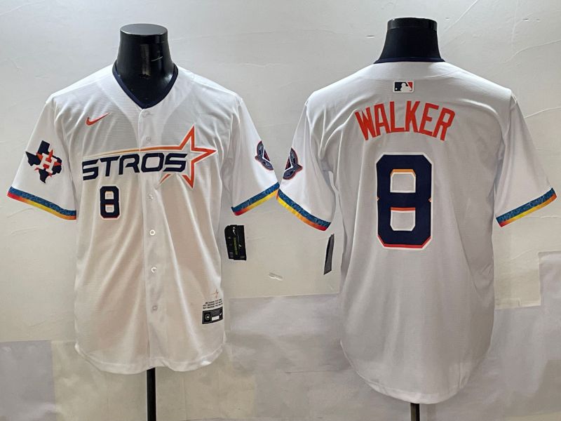 Men Houston Astros #8 Walker White Four generations Joint Name 2025 Nike MLB Jersey style 7